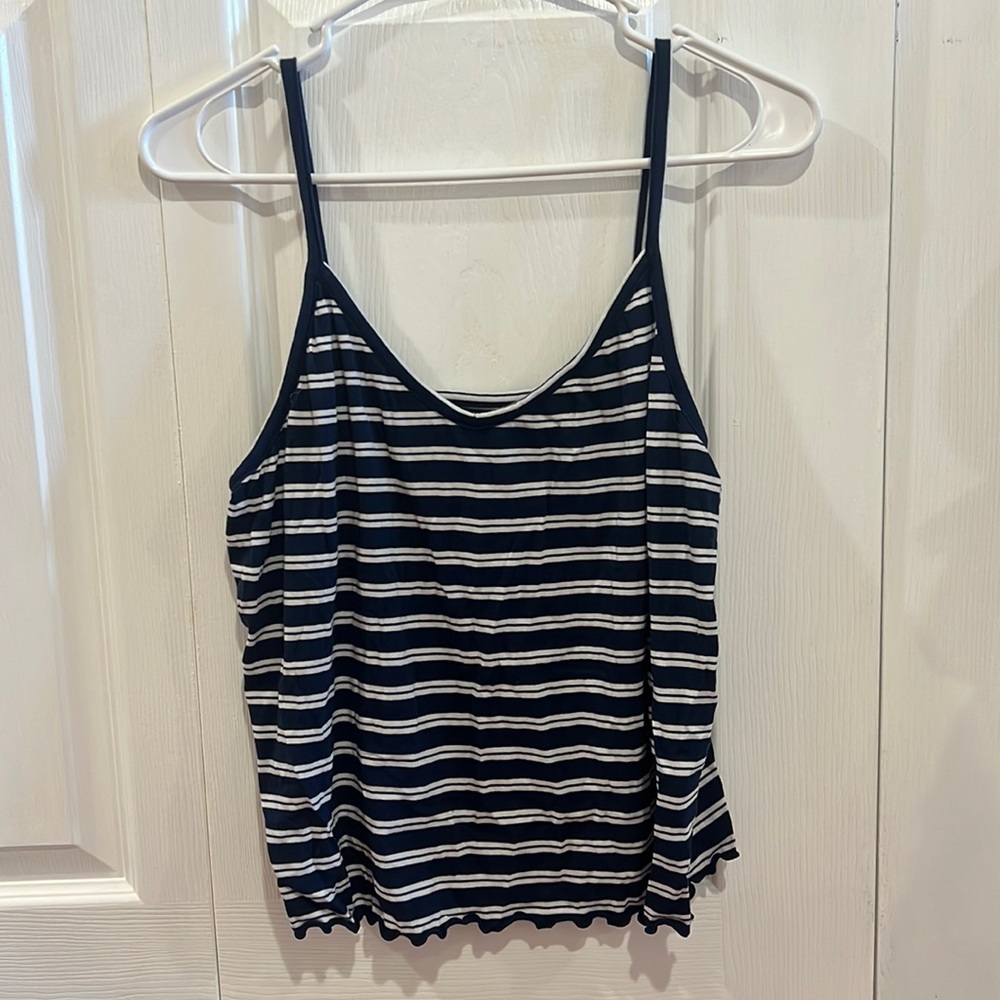Navy Striped Tank Top